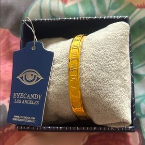 Eye Candy Roman Numeral Iconic Bangle Bracelet, Titanium.